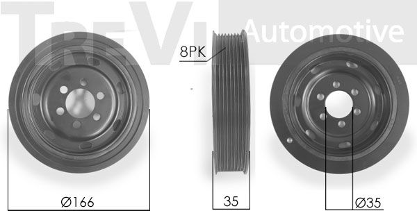 TREVI AUTOMOTIVE Ременный шкив, коленчатый вал PC1029